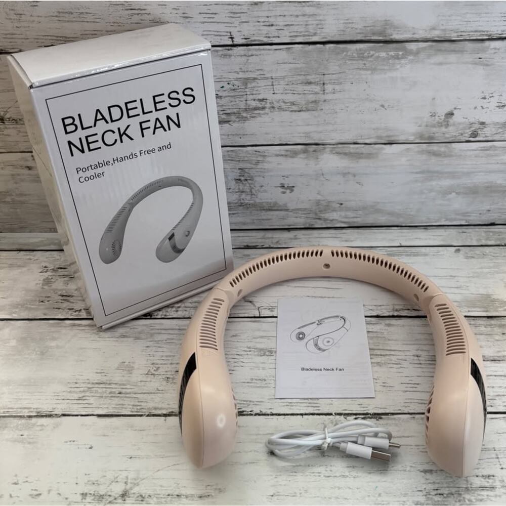 NEW MSEVC Pink Portable Foldable Bladeless Neck Fan